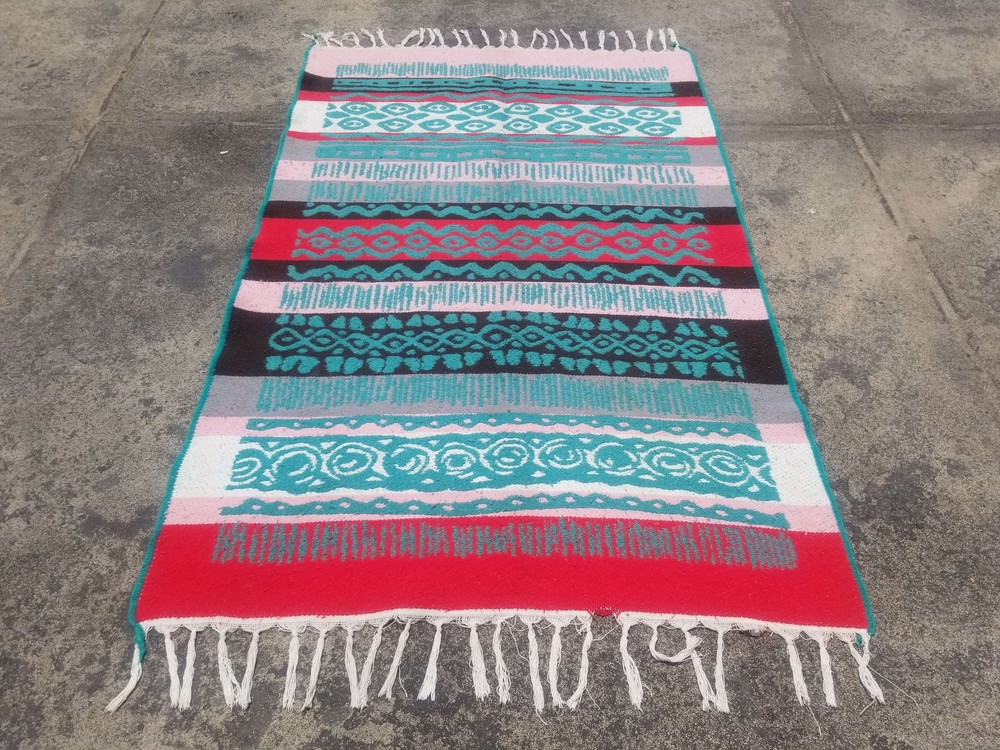 Vintage Handmade Geometric Wool Flatweave Kilim Rug 186x122 cm