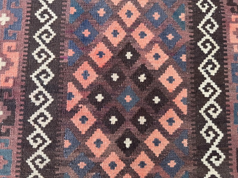 3'4x8'4 ft Vintage Afghan Kilim Runner Handwoven Geometric Tribal Kitchen Rug gallery