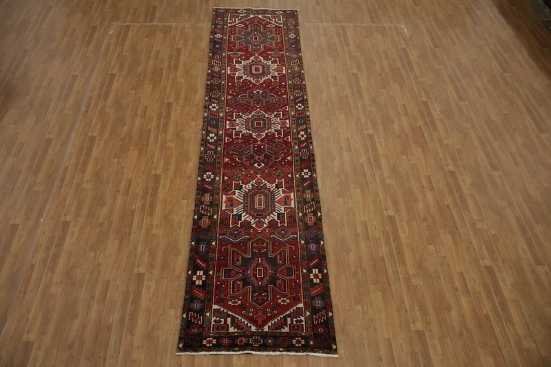 Vintage Geometric Long Runner Rug 4x15 Wool Hand-knotted Tribal Traditional Rug gallery