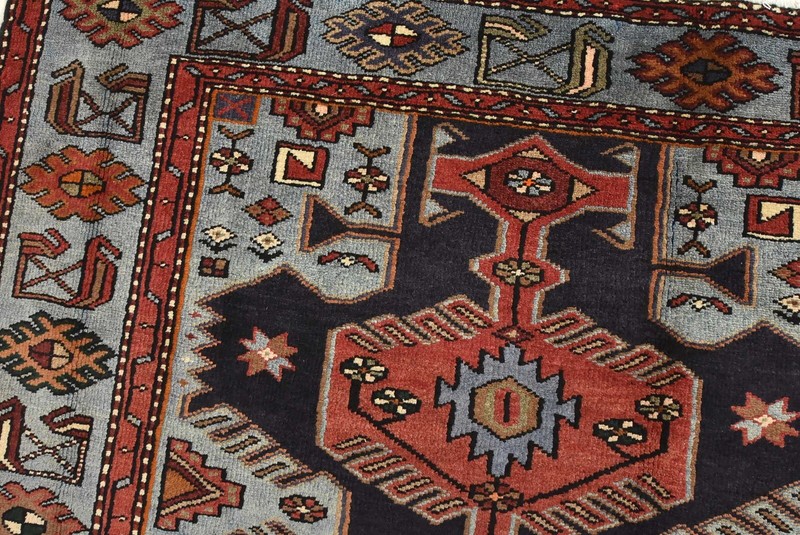 Vintage Tribal Oriental 4’5” x 6’8” Blue Wool Traditional Hand-Knotted Area Rug gallery