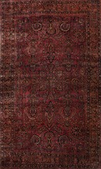 Vegetable Dye Red Antique Floral Large Rug 13×19 Ft Palace Size Wool Carpet