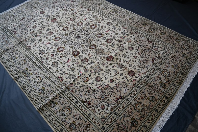 235 x 345 cm Vintage Stunning Natural Vegetable Dye Keshani Oriental Floral Rug gallery