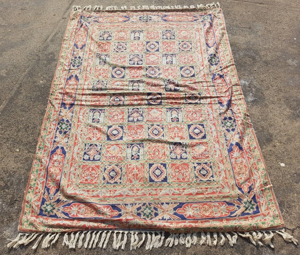 Vintage Hand Woven Traditional Kashmiri Turkish Style Kilim Rug Carpet 167x116cm