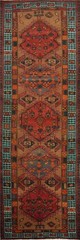 Traditional Geometric Pattern Handmade Wool Rug Runner 3×11 ft Vintage Carpet