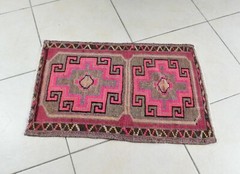 Oushak Runner 2.4×1.5 ft Vintage Turkish Rug Small Runner Anatolian Rug Y52