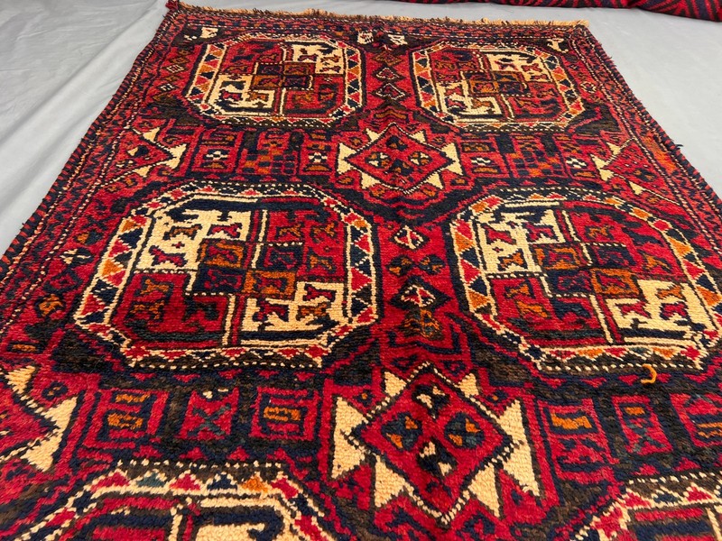 Antique Turkmen Tekke Rug 4'2 x 11'9 ft, Hand-Knotted Wool, Rare Tribal Runner gallery