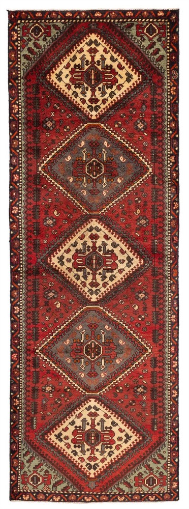 3'1" x 9'10" Vintage Hand-knotted Runner Rug Traditional Oriental Wool Carpet