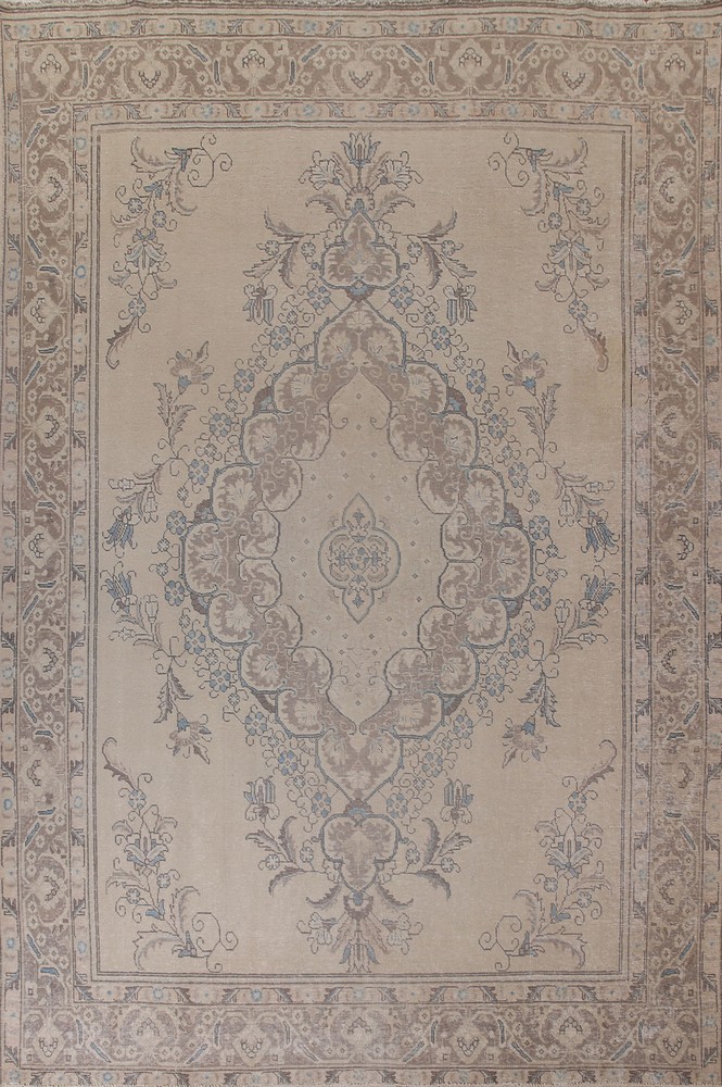 Vintage Distressed Traditional Hand-knotted Area Rug 10x12 ft for Living Room