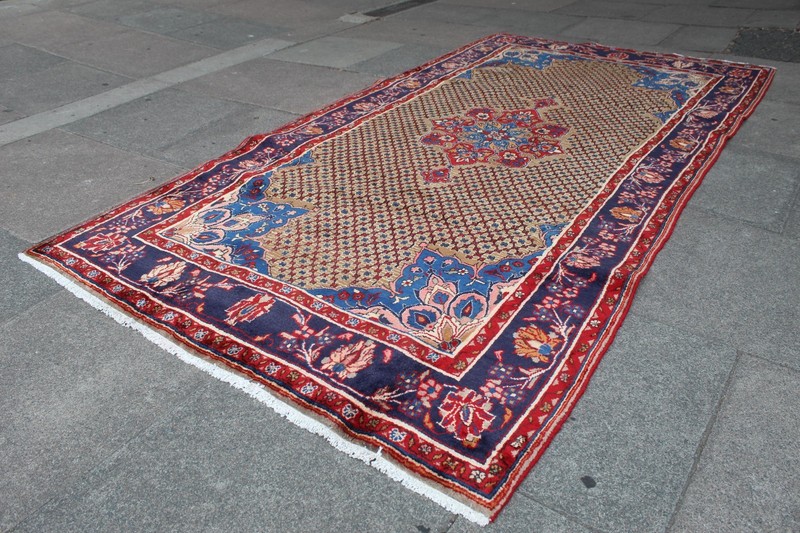 Vintage Hand Made Traditional Rug Oriental Wool Brown Long Large Rug 287x149cm gallery