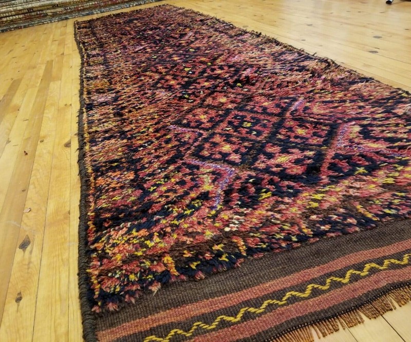 Exquisite Primitive Antique Cr1930-1939s Wool Pile Kurdish Runner Rug 3’10”x 11’ gallery
