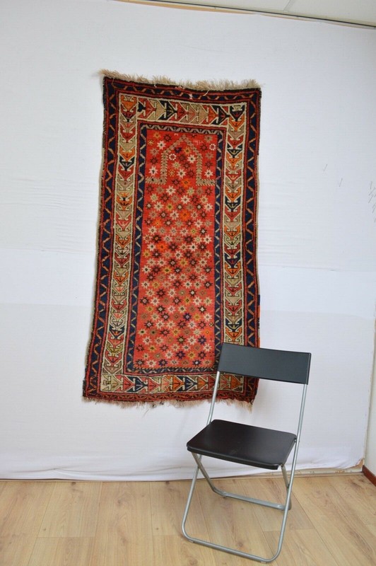 GREAT EAST ANATOLIAN KURDISH PRAYER RUG DATED 1901 AMAZING WOOL STAR PATTERN gallery
