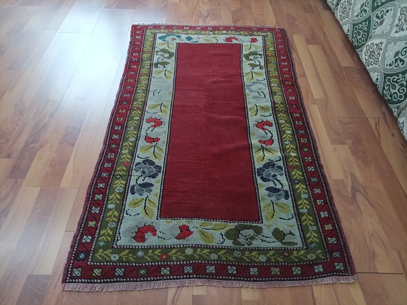 Antique Deformed Old Roses Rug Handmade rare prayer Rug Art Deco Wool Oriental R gallery