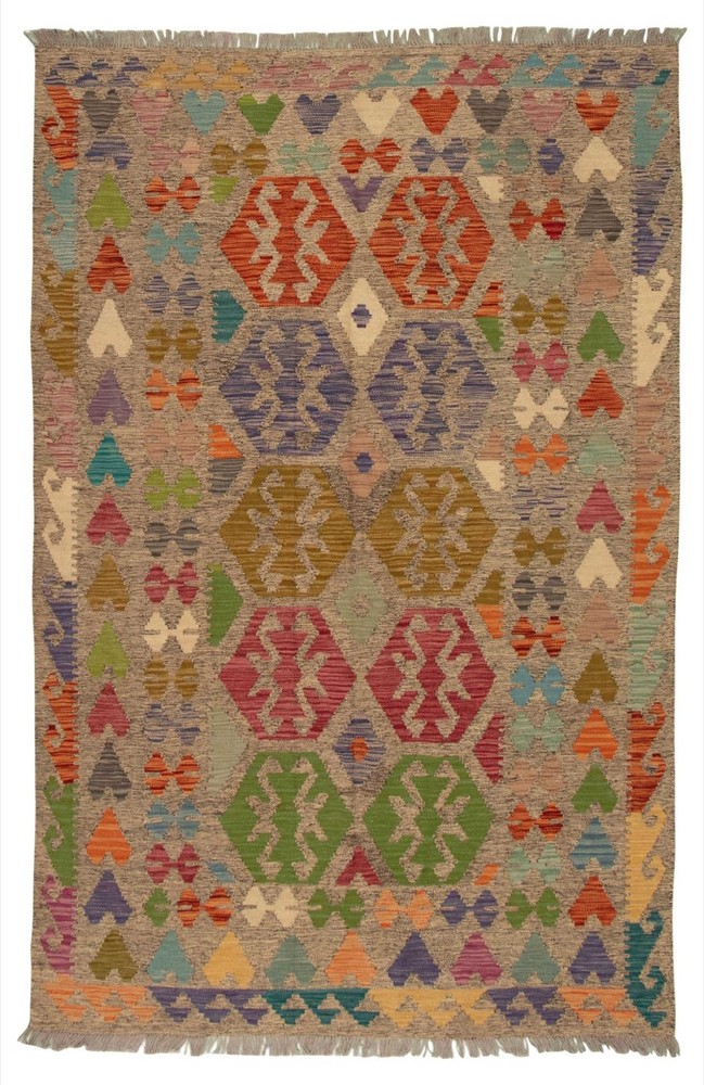 Vintage 5'7" x 7'10" Traditional Wool Hand Woven Oriental Area Rug