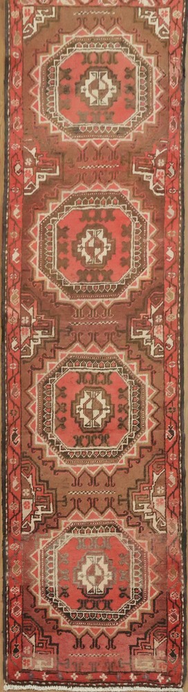 Tribal Geometric Runner Rug Handmade Wool for Hallways and Entryways 2x8