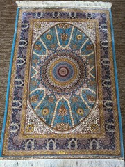 Silk 3 x 5 ft High Quality Medallion Design Silk Area Rug