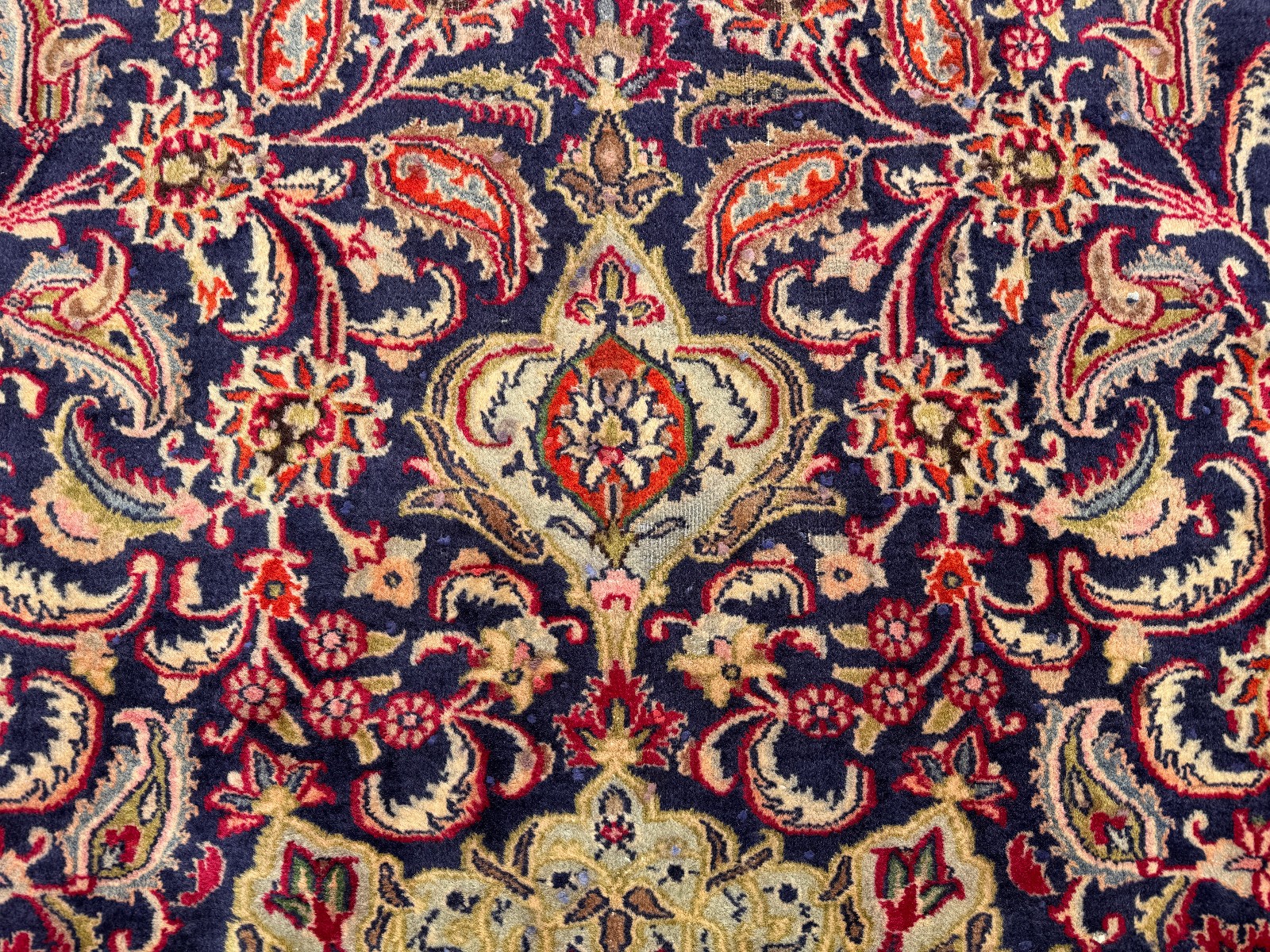 BLUE ANTIQUE ORIENTAL RUG 10x13 HAND-KNOTTED fine big old handmade VINTAGE 9x12 gallery