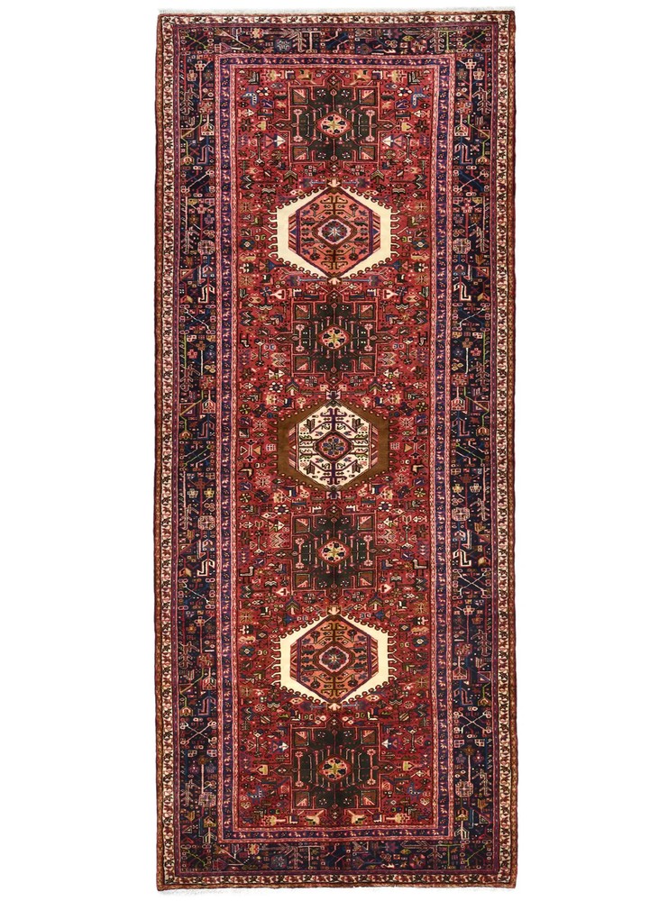 5X13 ft Handmade Oriental Runner Rug Geometric Design Farmhouse Hallway Carpet