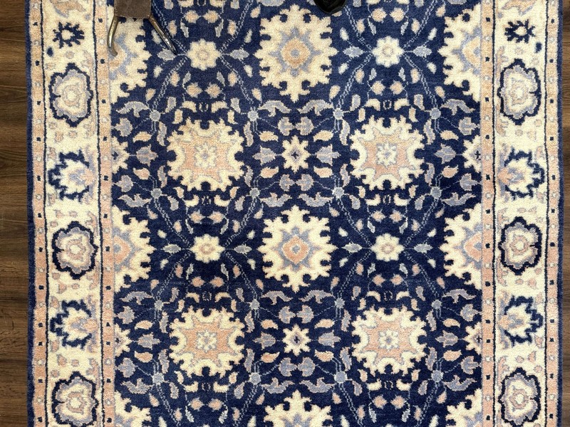 Blue and Beige Indian Rug, Indo Persian Carpet gallery