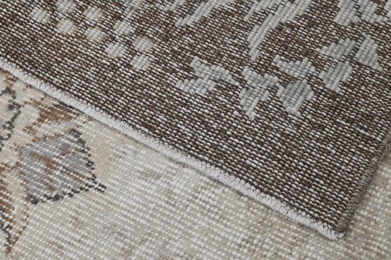 Vintage Turkish Oushak Rug, Beige 6x9 ft, Handmade Wool, Bohemian Anatolian gallery
