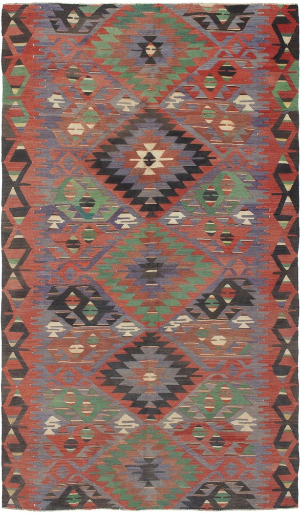 Vintage Hand Woven Area Rug 5'3" x 9'4" Traditional Wool Oriental Carpet