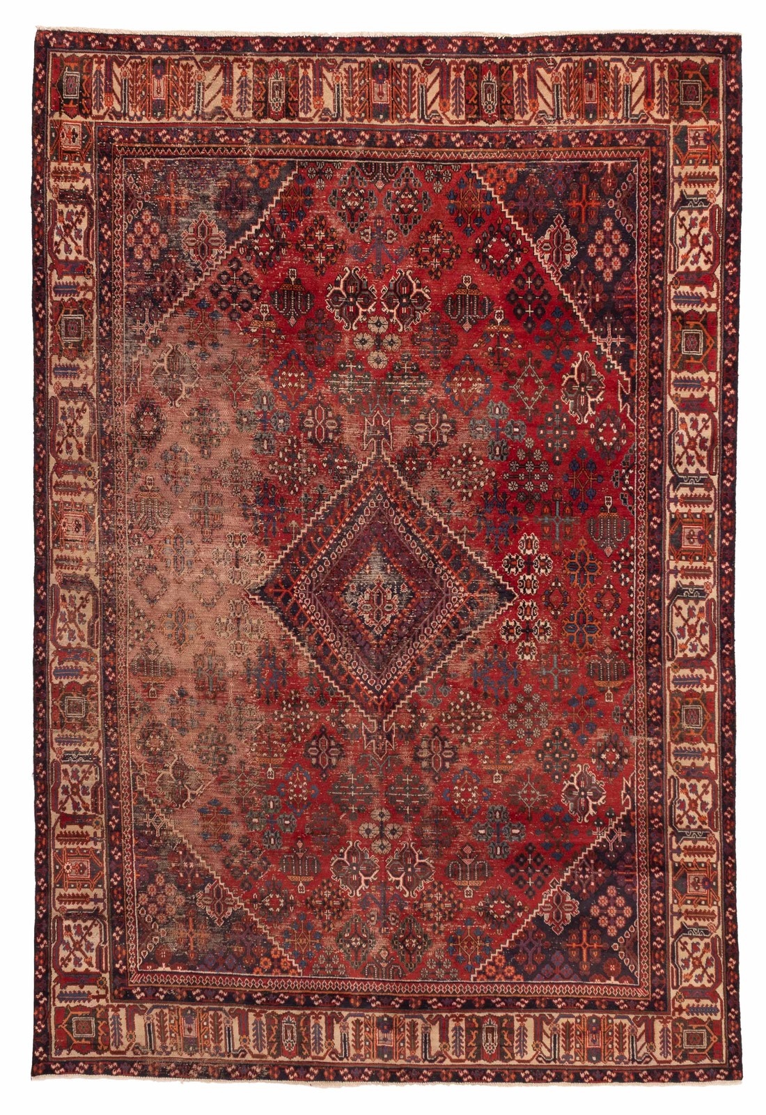 Vintage 6'11" x 10'4" Traditional Hand Knotted Vegetable Dye Wool Area Rug gallery