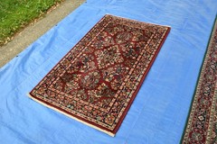 Karastan Rug 785 Red Sarouk 2.6×4.3 Special Order no Fringes Very Nice #Y24