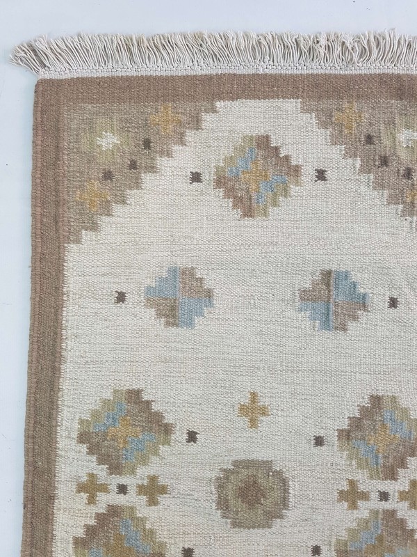 Vintage Handmade Traditional Geometric Brown Beige Kilim Rug Carpet 151x81cm gallery