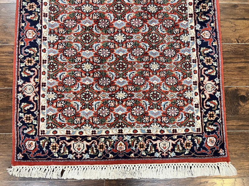 Indo Perisan Rug 3x5 Red Navy Blue Vintage Wool Handmade Small Bidjar Carpet gallery