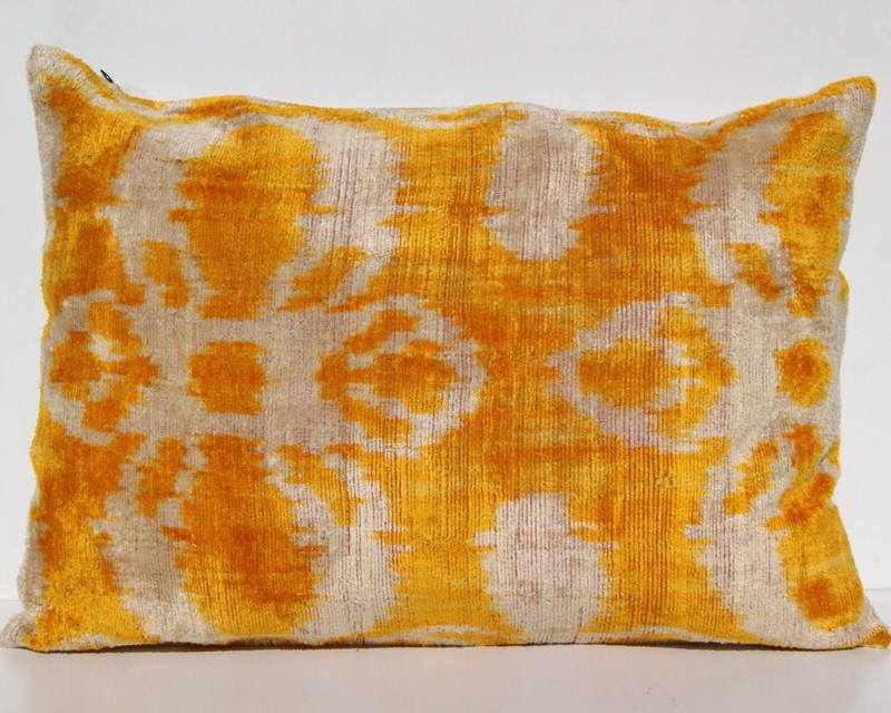 21x15 yellow handmade case 4 rectangle pillows cushion uzbec silk velvet pillows gallery