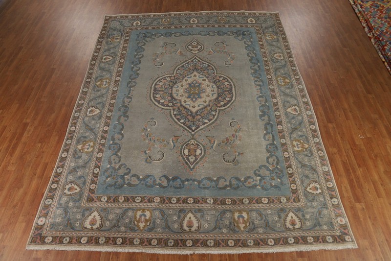 Handmade Wool Gray Area Rug 10x13 Medallion Traditional Vintage Room Size carpet gallery