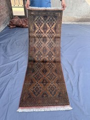Vintage Turkmen Bukhara Rug 1’10×5’3 Ft Wool Geometric Runner Nomadic Fine Rug