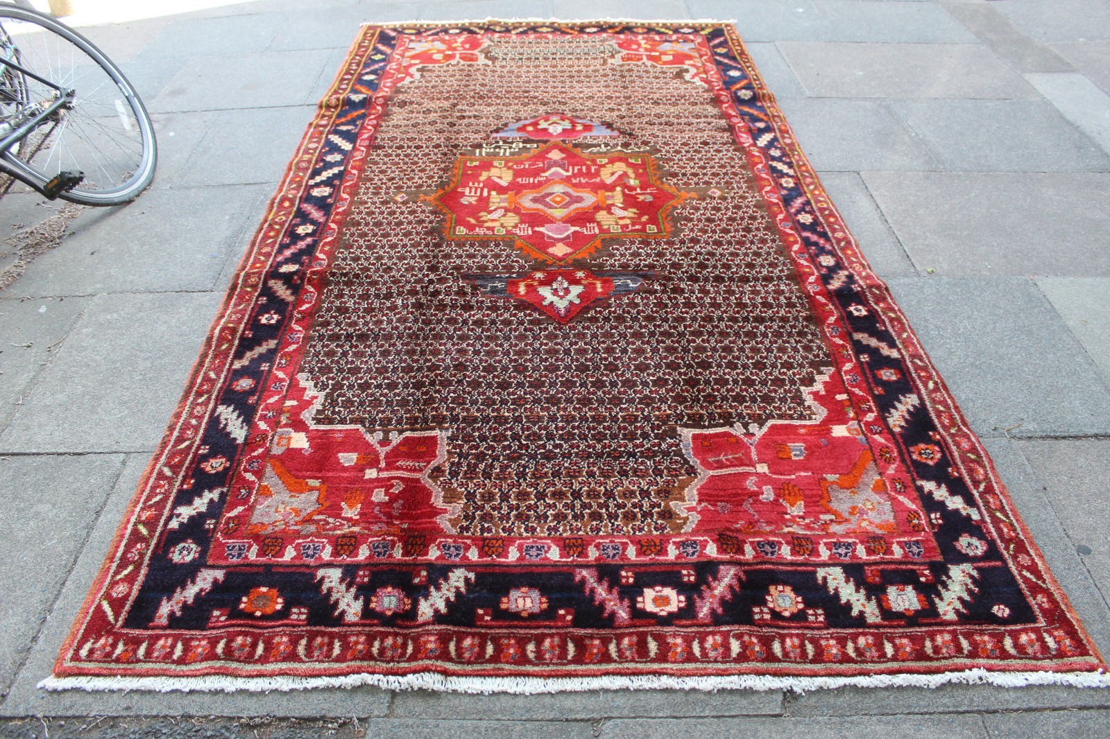 Vintage Hand Made Traditional Rug Oriental Wool Brown Long Large Rug 318x162cm gallery