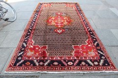 Vintage Hand Made Traditional Rug Oriental Wool Brown Long Large Rug 318x162cm