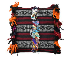 Turkish Kilim Pillow Cover Sofa Rug 16”x16” Decorative Handmade Cushion Cover