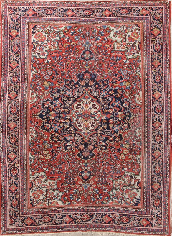 Antique Traditional Area Rug 7x10 Ft Hand-Knotted Medallion Red Wool Carpet gallery