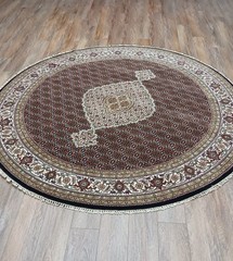 Turkish Oushak Bohemian Rug, , Hand Made Round Traditional Rug, 8×8 Ft