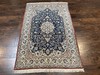 Super Fine Per'sian Nain Rug 3.6 x 5.4, Navy Blue and Ivory, 700 KPSI gallery