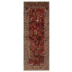 Bakhtiar 289×110 cm Hand Knotted Oriental Wool Carpet Runner Red