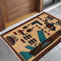 Handmade Afghan AK-47 War Rug Vintage Story Carpet 3×1.9 ft