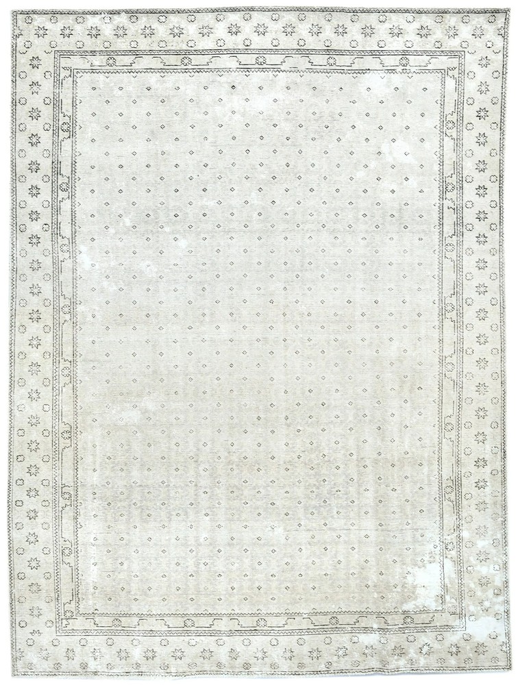 Distressed Vintage Oriental Rug Antique Carpet Allover Floral Design 7'5X10'6 ft