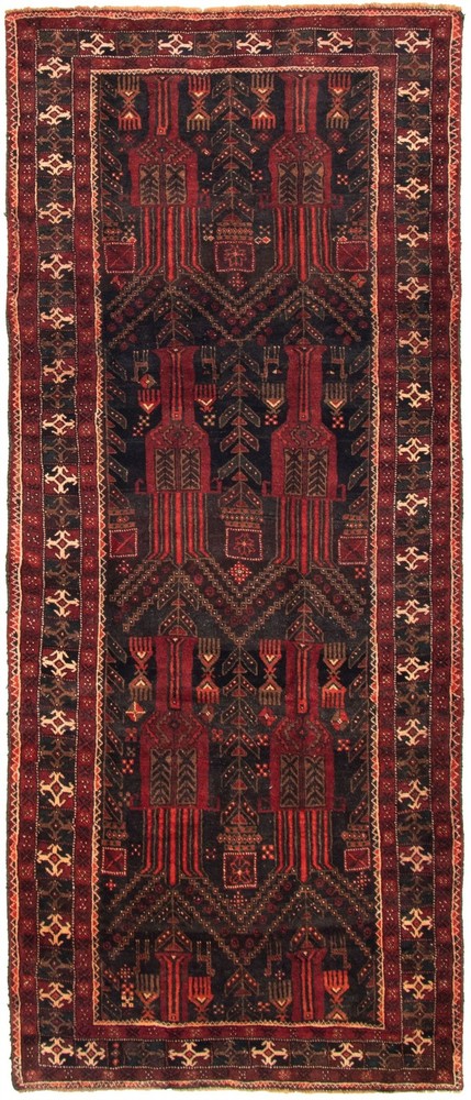 Vintage Traditional Hand-Knotted Area Rug 3'11" x 9'10" Oriental Wool Carpet