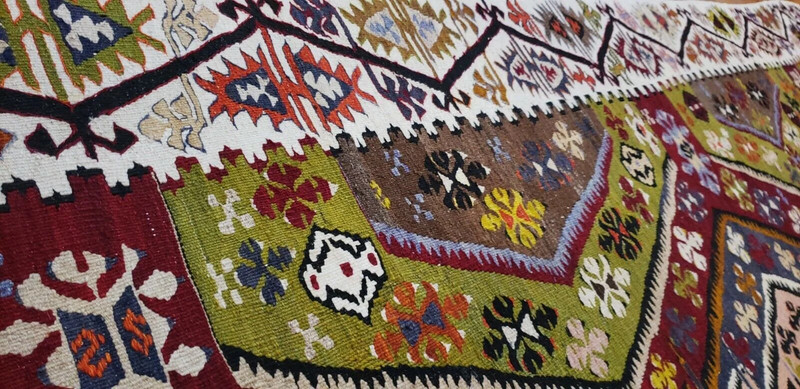 Bohemian 1940s Antique 3x12ft Runner Kilim Rug |Living Room Rug Handmade 3x12ft gallery