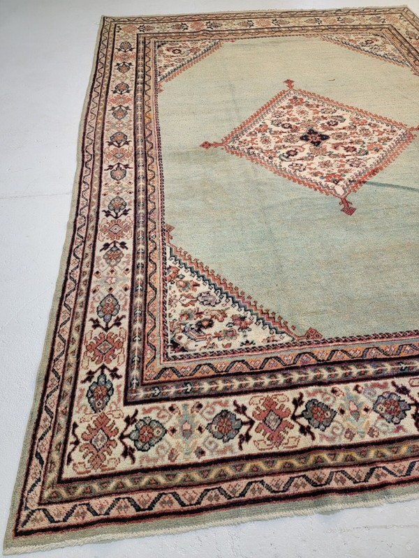 Antique Oriental Hand-Knotted Wool Area Rug Light Blue/Ivory/Red 8'8" x 11'8" gallery
