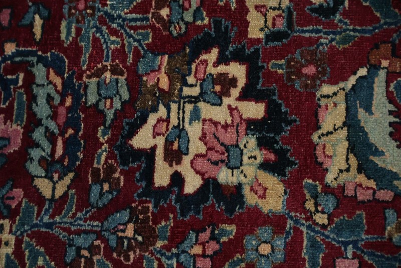 Antique Traditional Large Rug 12x16 Hand-knotted Pre-1900 Vegetable Dye Floral gallery