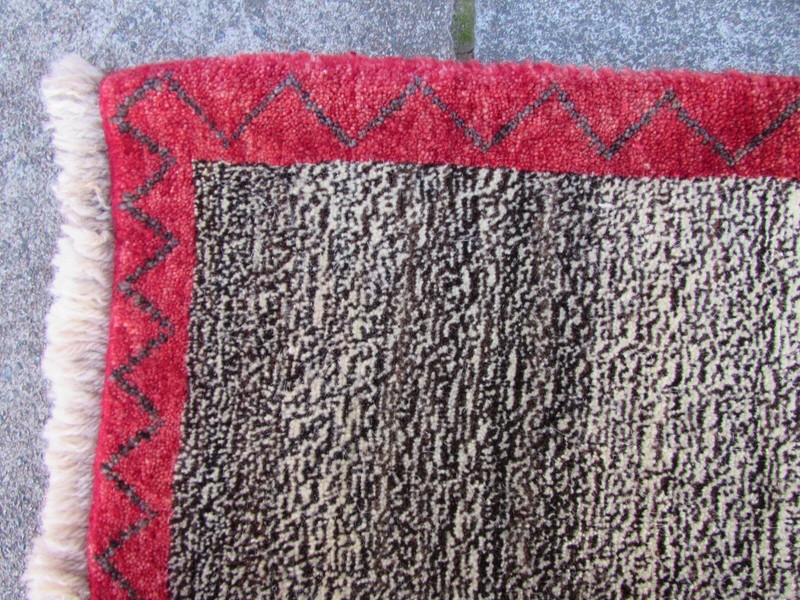 Vintage Traditional Hand Made Oriental Gabbe Wool Grey Rug 151x103cm Animal Lion gallery