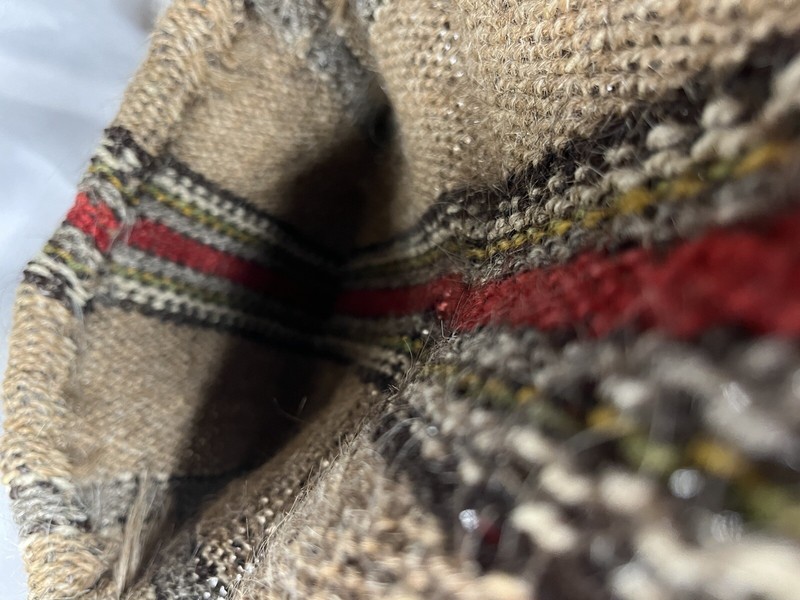Antique Tribal Storage Bag - Hand Woven - Ochre, Black, Ivory, Red - Stunning gallery