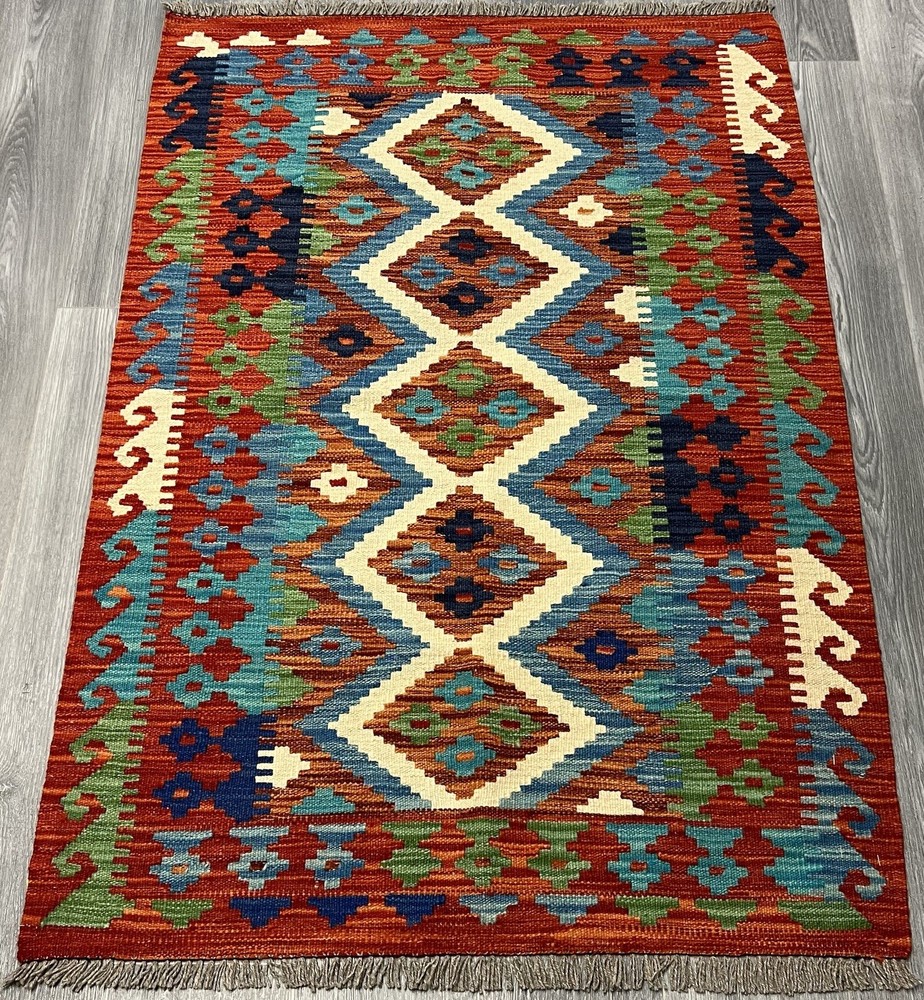 Vintage Kilim Traditional Hand Made Oriental Wool Kilim 5ftx3.2ft 149cmx100cm
