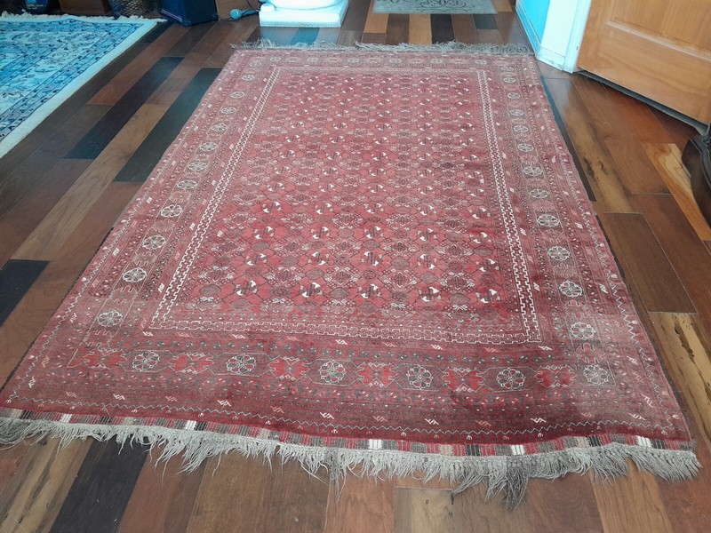 Antique very fine Turkoman Yomud Rug in full pile all over and Gorgeous. gallery