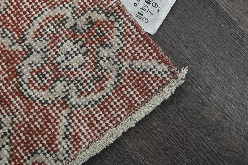 Oushak Turkish Doormat Rug 1x3 RED Anatolian Handmade Vintage Small Kilim Rug gallery