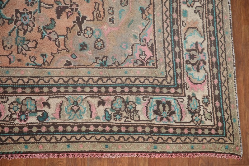 Vintage Wool Handmade Area Rug 7x10 Traditional Muted Rust Living Room Carpet gallery